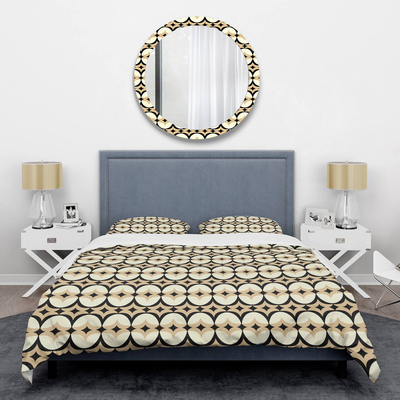 Designart 'Abstract Retro Geometrical Design VII' Mid-Century Duvet Cover Set